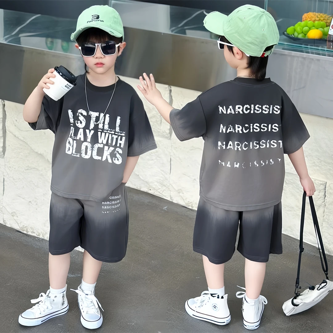 男童夏装套装帅气2025新款儿童夏季中小童休闲运动短袖两件套男孩
