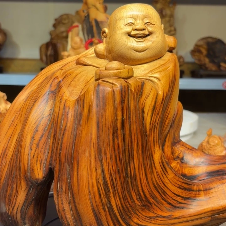 柏木太行崖柏弥勒佛