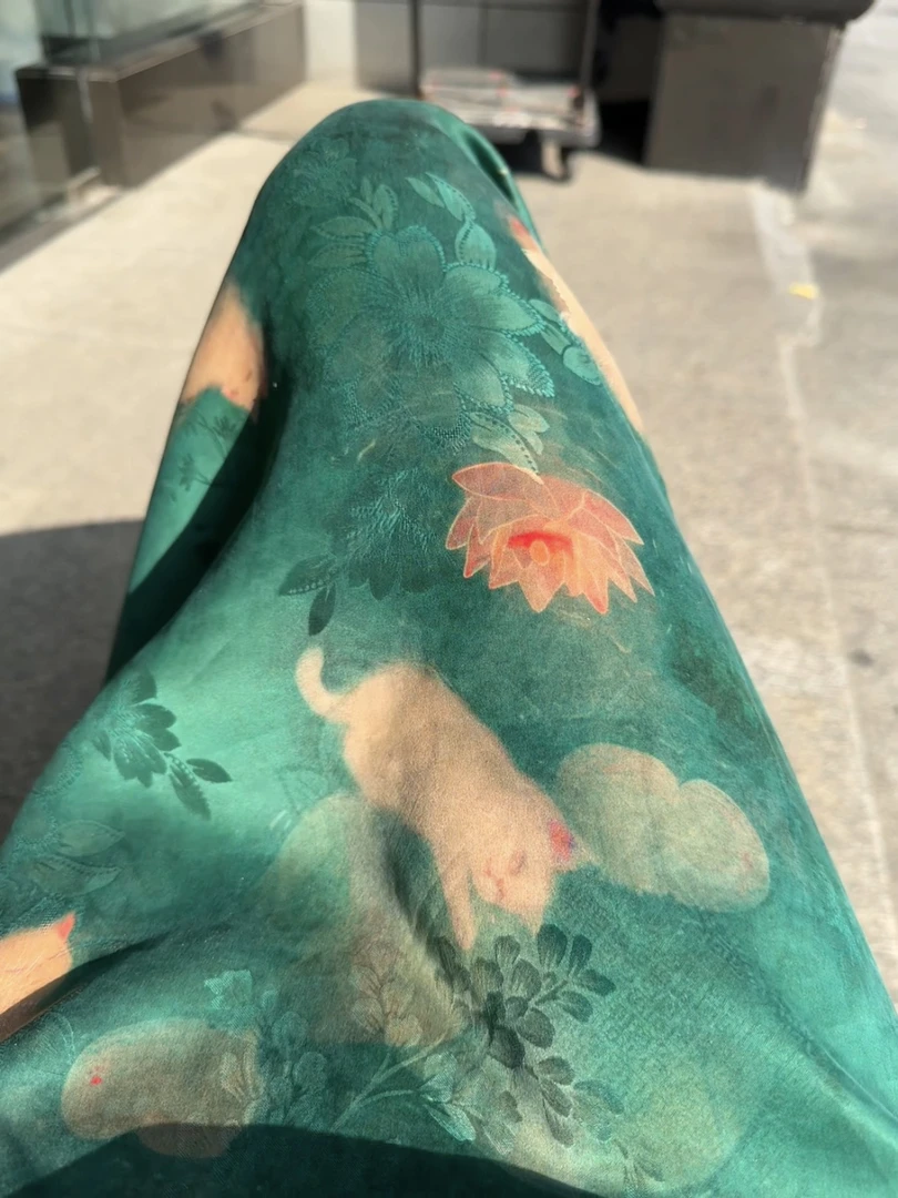 【睡莲猫咪】28姆米花萝香云纱发无退换