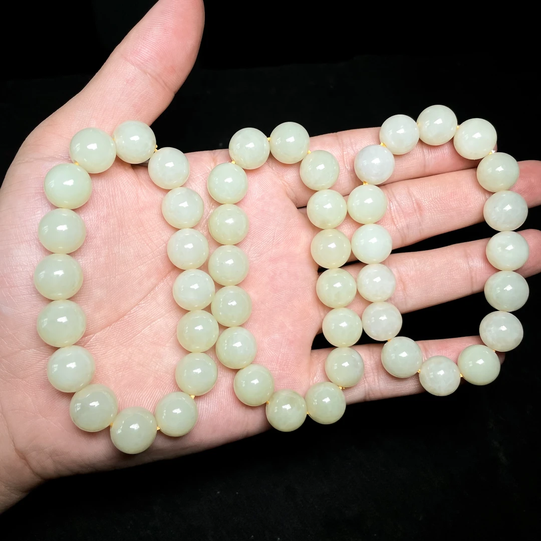 菲菲珠宝好540653和田玉圆珠约12mm手串/多样性发一