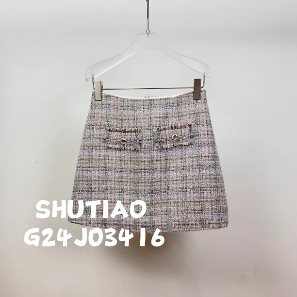 【SHUTIAO】2024秋冬：新款小众设计款短裙G24J03416