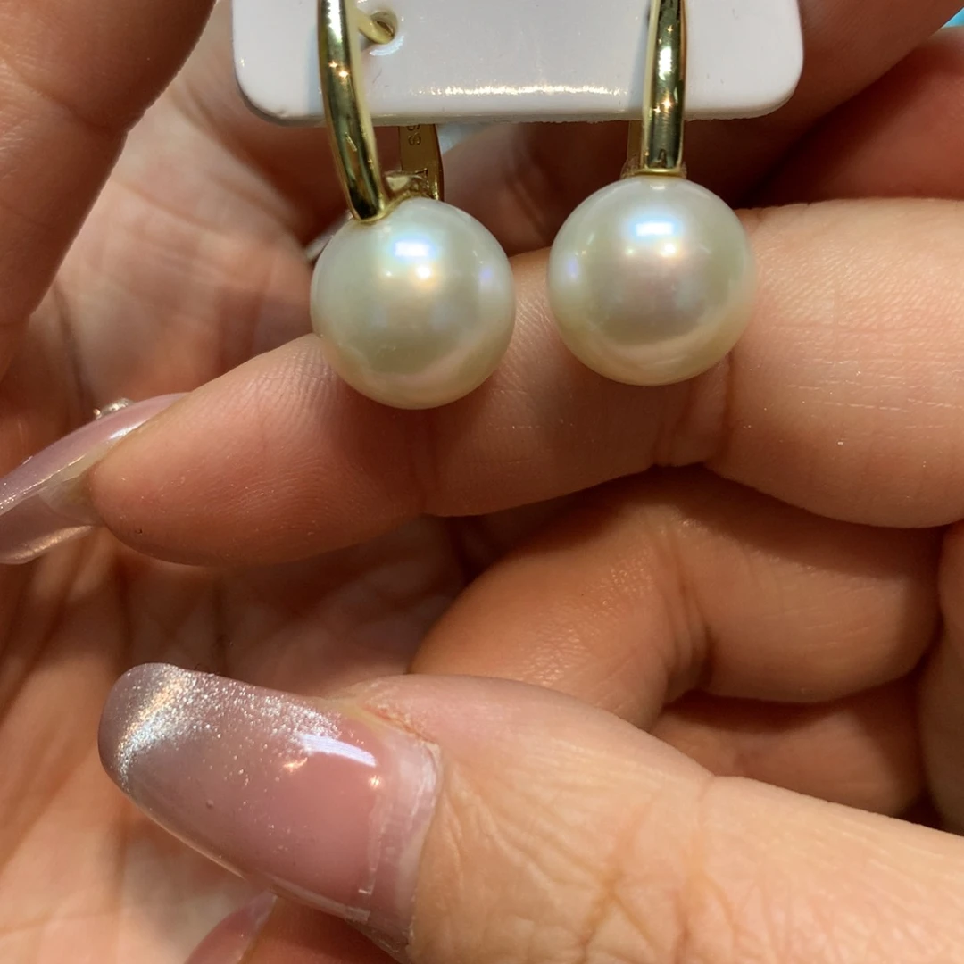 淡水珍珠耳饰银S925镶嵌