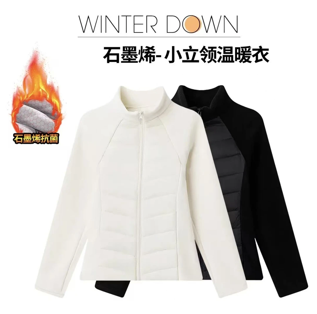 针织保暖立领修身型厚款长袖棉服女款上衣外套防风秋冬K001007