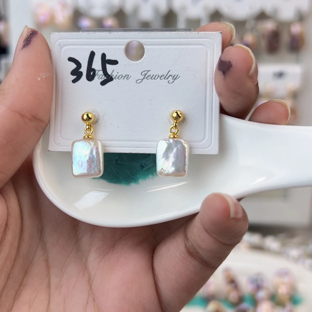 淡水珍珠耳饰银S925镶嵌