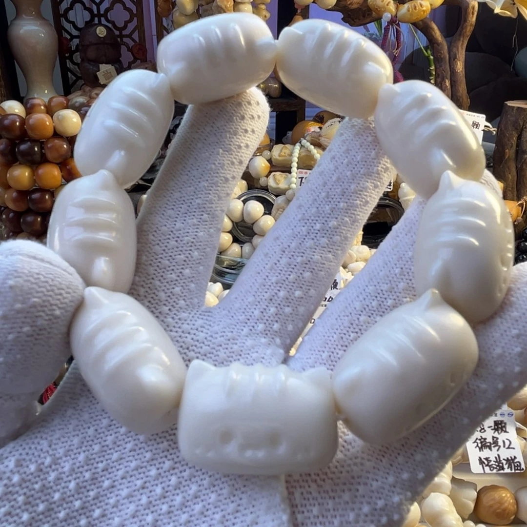 菩提根/象牙果手串-原色法棍猫