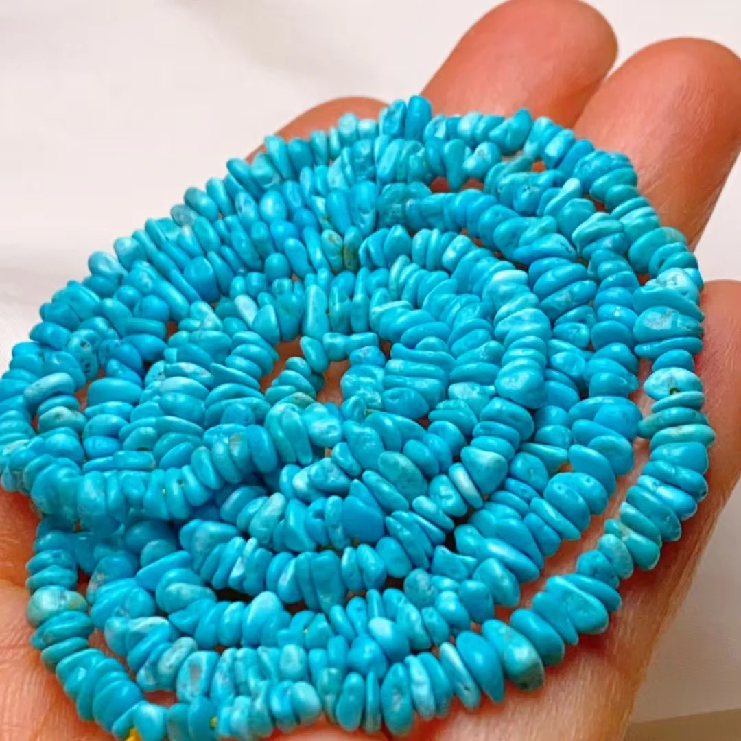 绿松石高瓷蓝随型长链diy手链锁骨链尺寸5mm重17.3克