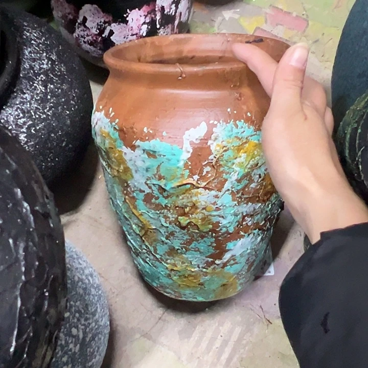 彩绘浮雕高23口16带孔