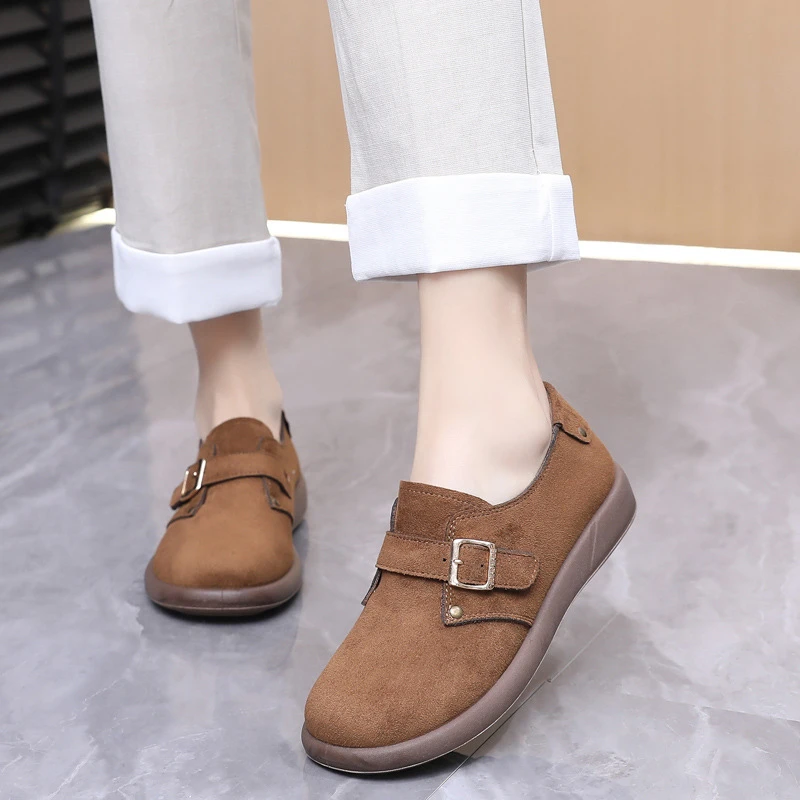 厚底单鞋女2025春季新款一脚蹬女单鞋休闲软底不累脚乐福鞋豆豆鞋