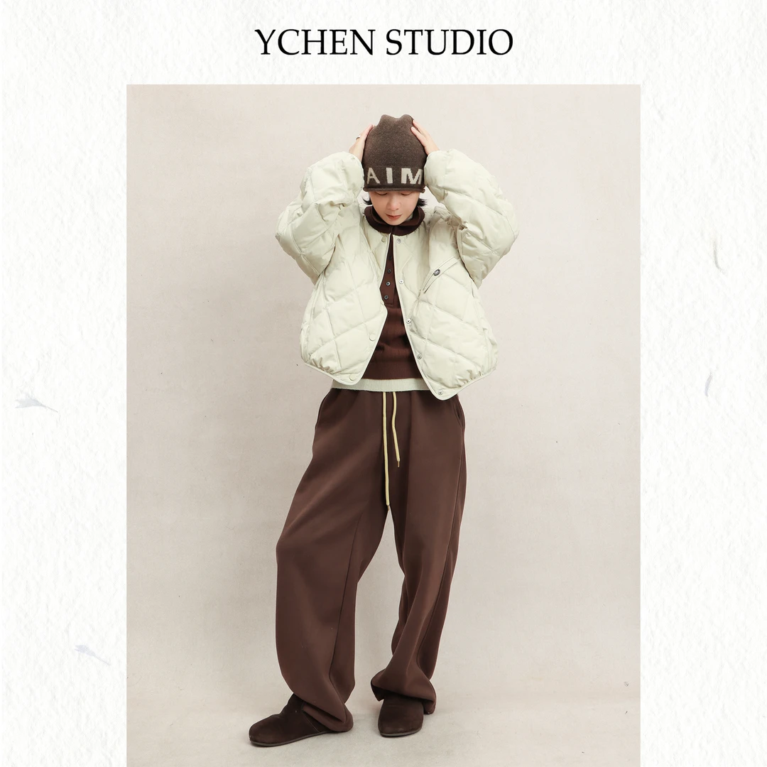 YCS【圆舞曲】冬季新款90鸭绒轻薄短款菱格羽绒外套