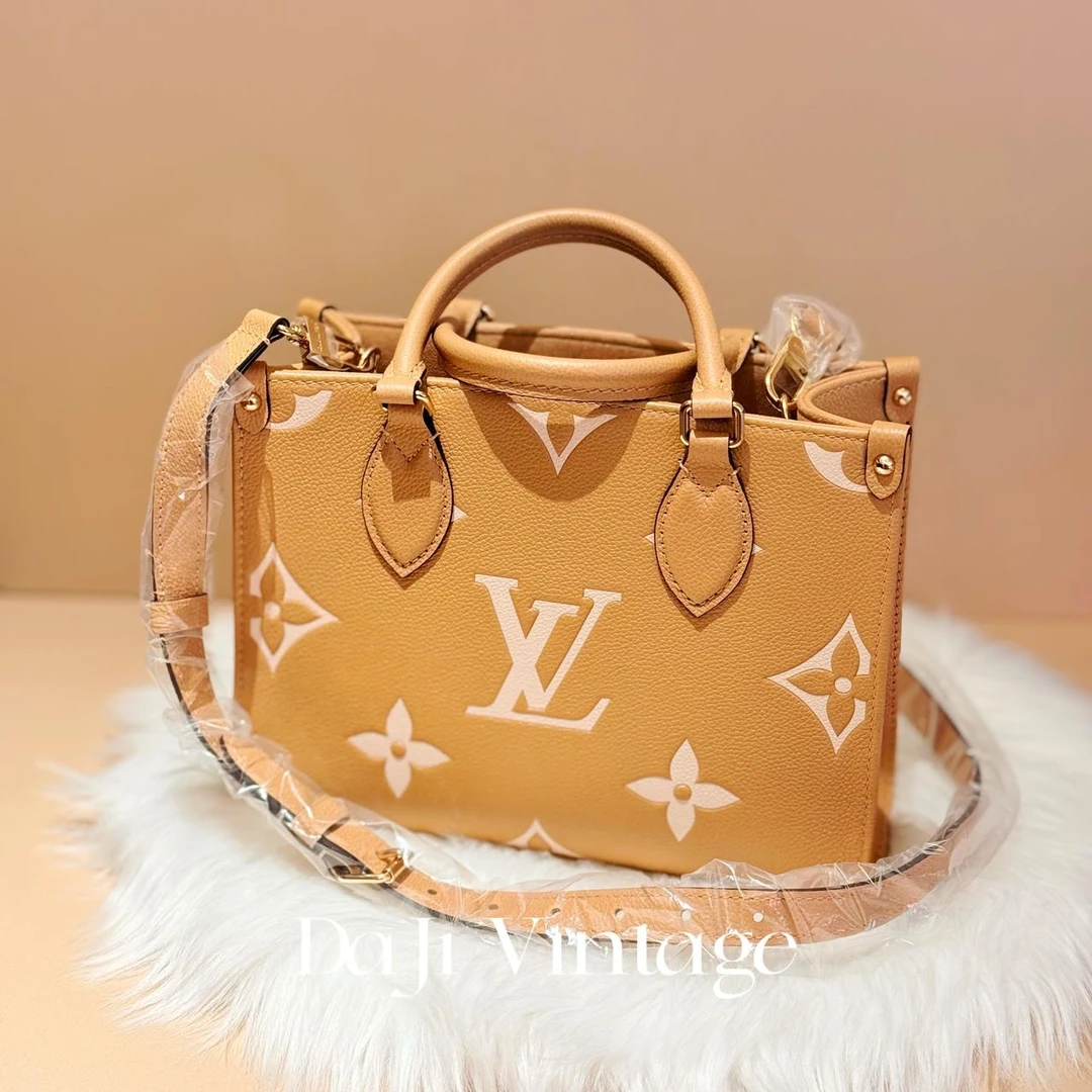 99新 LouisVuitton/路易威登 大吉中古/LV奶茶色小号onthego手提