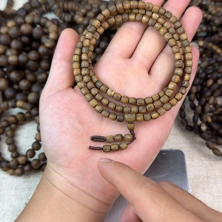 沉香沉香碎屑➕5mm直丝鼓珠