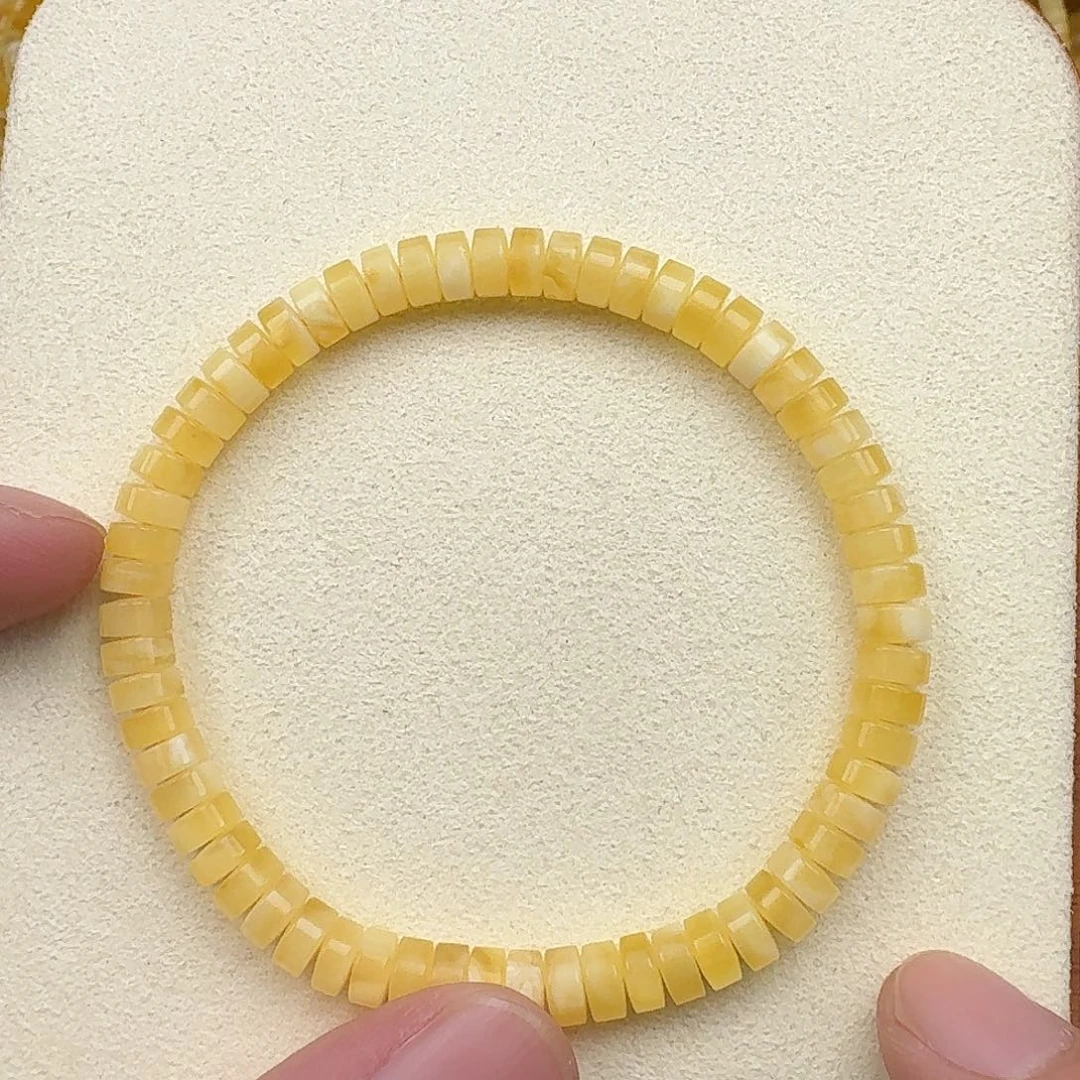 未镶嵌琥珀手链6mm精工药片5.4克