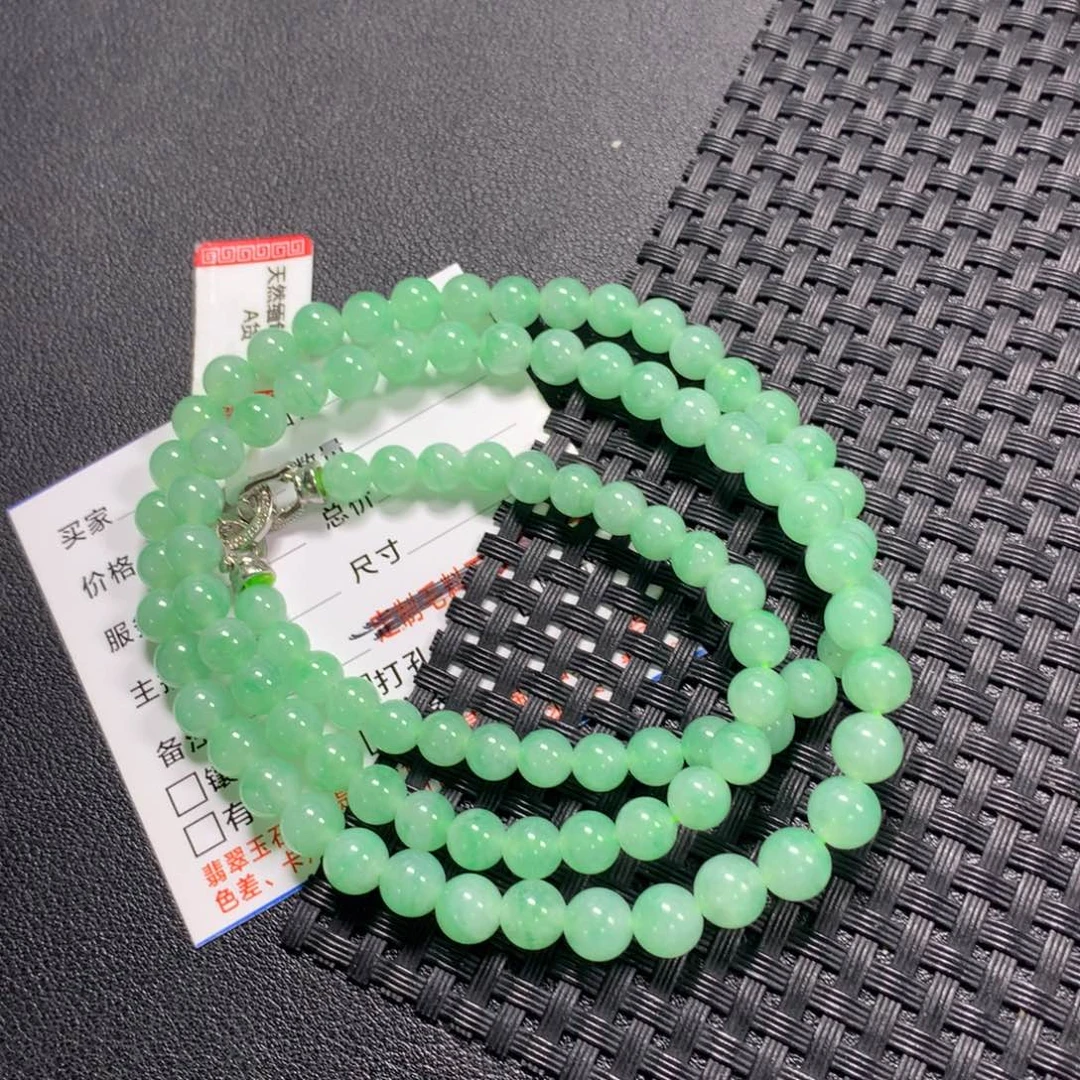 翡翠未镶嵌颈饰项链