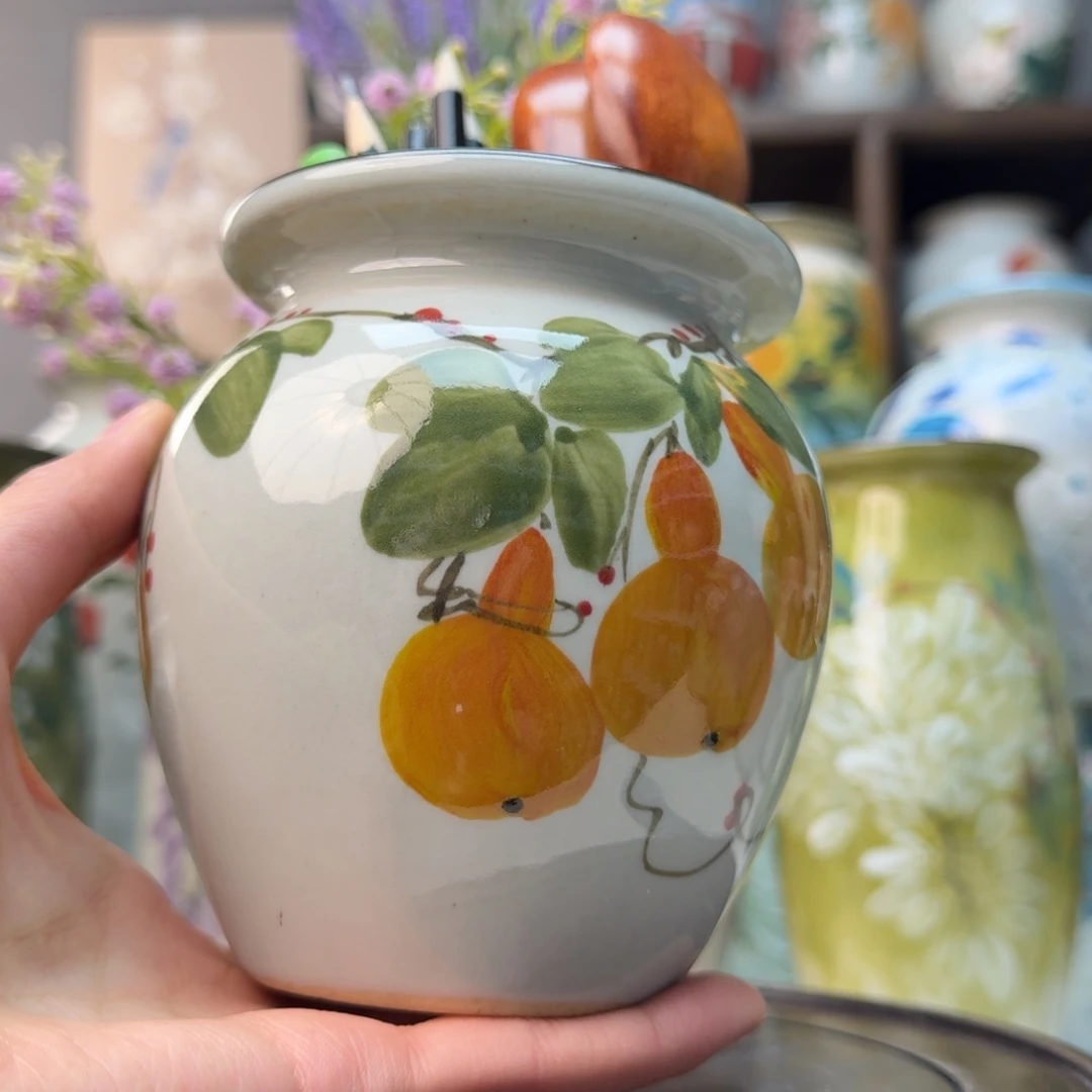 瓶景德镇纯手绘花瓶摆件无孔