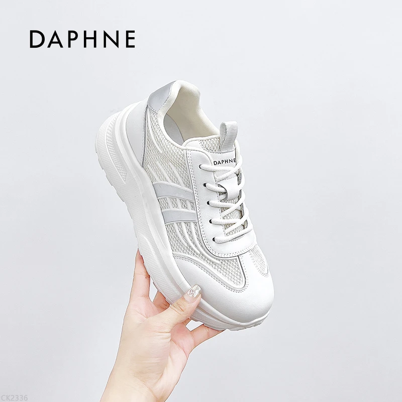 Daphne/达芙妮春季松糕底百搭透气时尚系带厚底休闲鞋CK2336