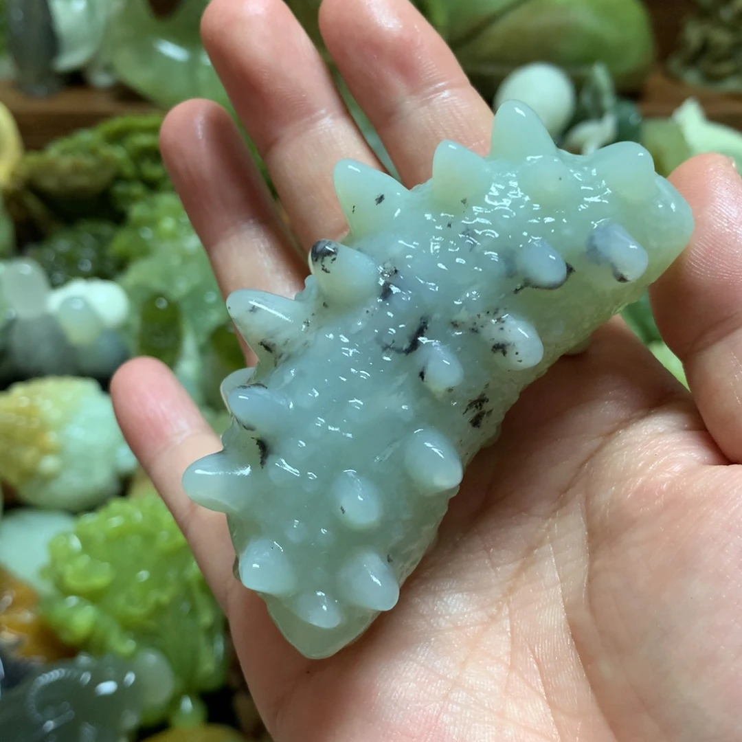 岫玉未镶嵌手把手把