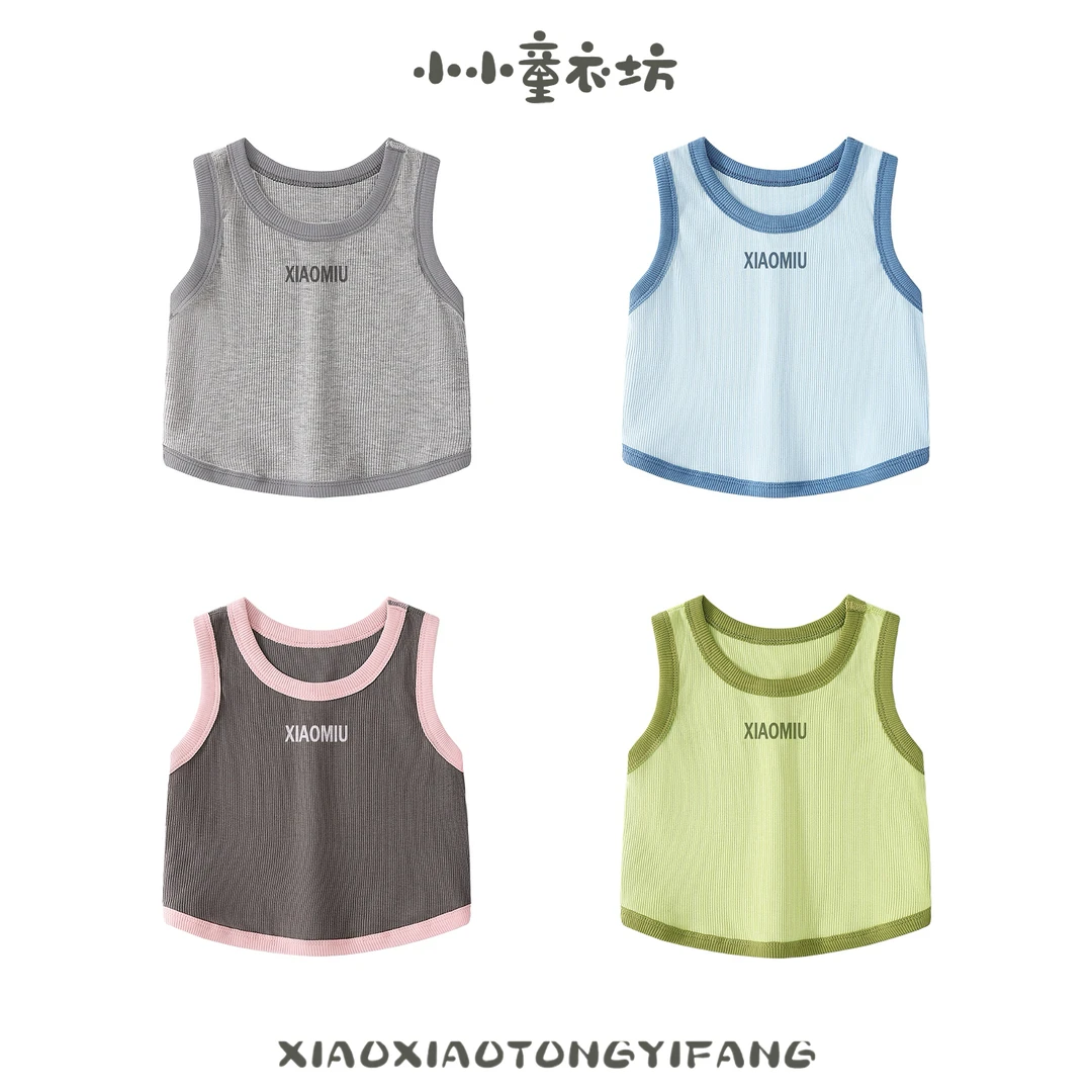 【百搭字母背心3】韩版潮婴儿装男女童背心T恤夏装酷辣风
