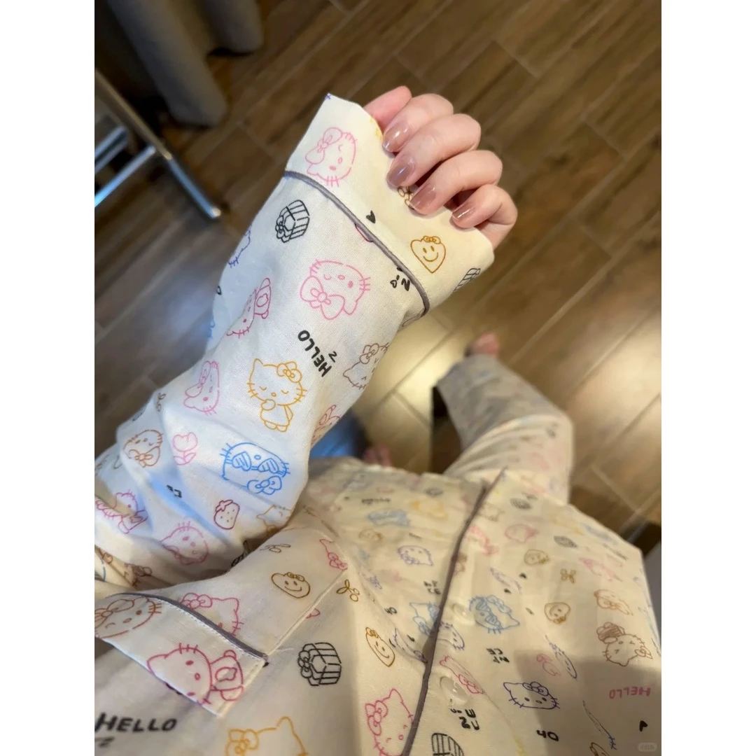 【彩色kitty】ins甜美少女感睡衣套装女冬网红同款保暖显瘦家居服