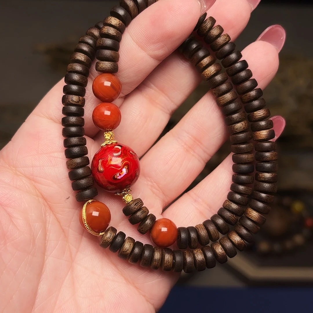 手串沉香越南芽庄片片珠白棋楠瘤疤设计