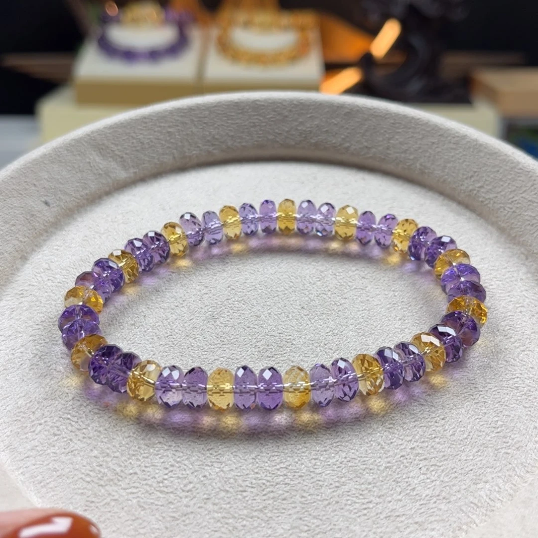 手链水晶未镶嵌紫黄晶算盘卡7