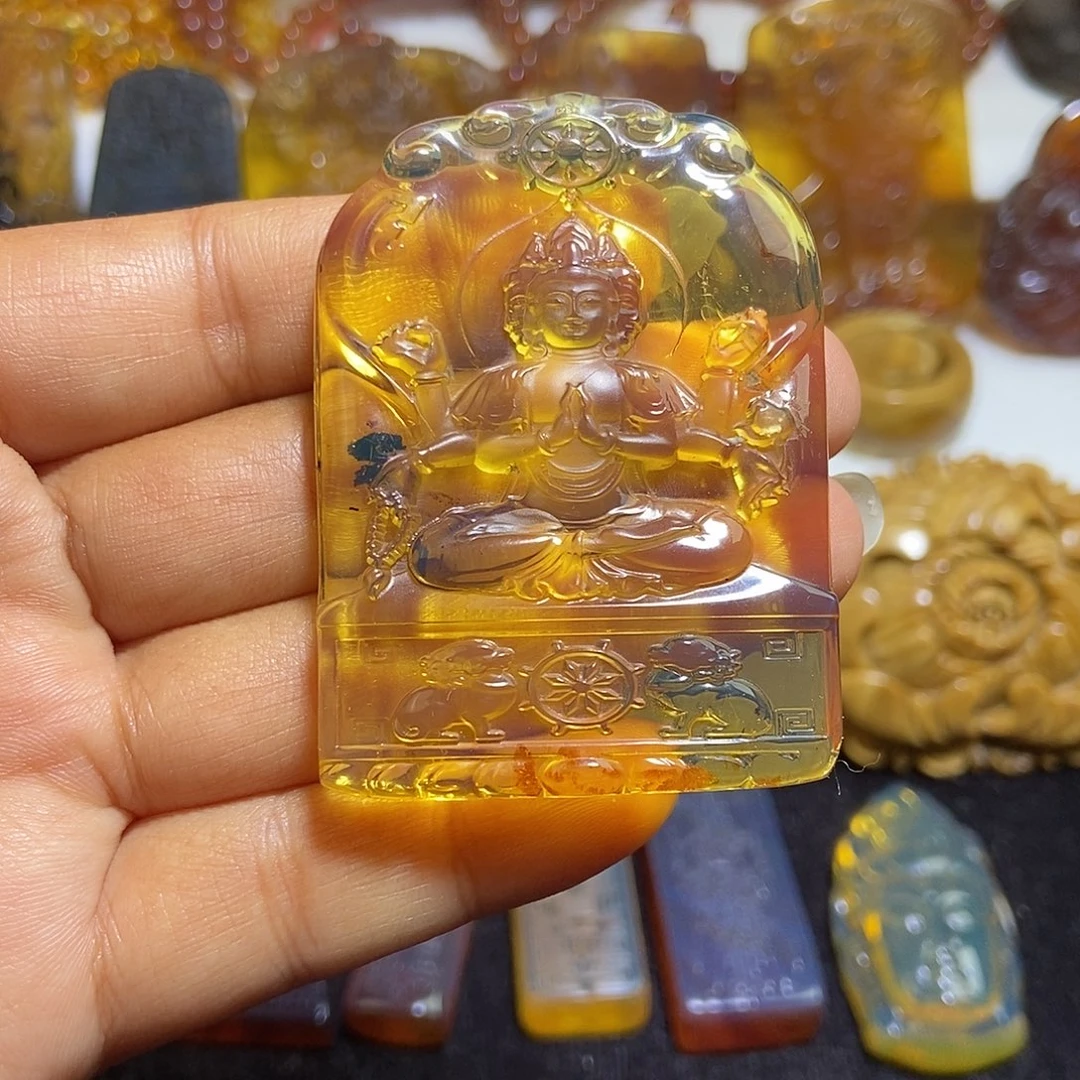 琥珀未镶嵌颈饰缅甸天然琥珀吊坠