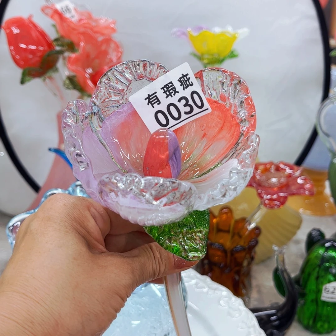 樱花0030冰裂瑕纹多 家悦琉璃花器摆件