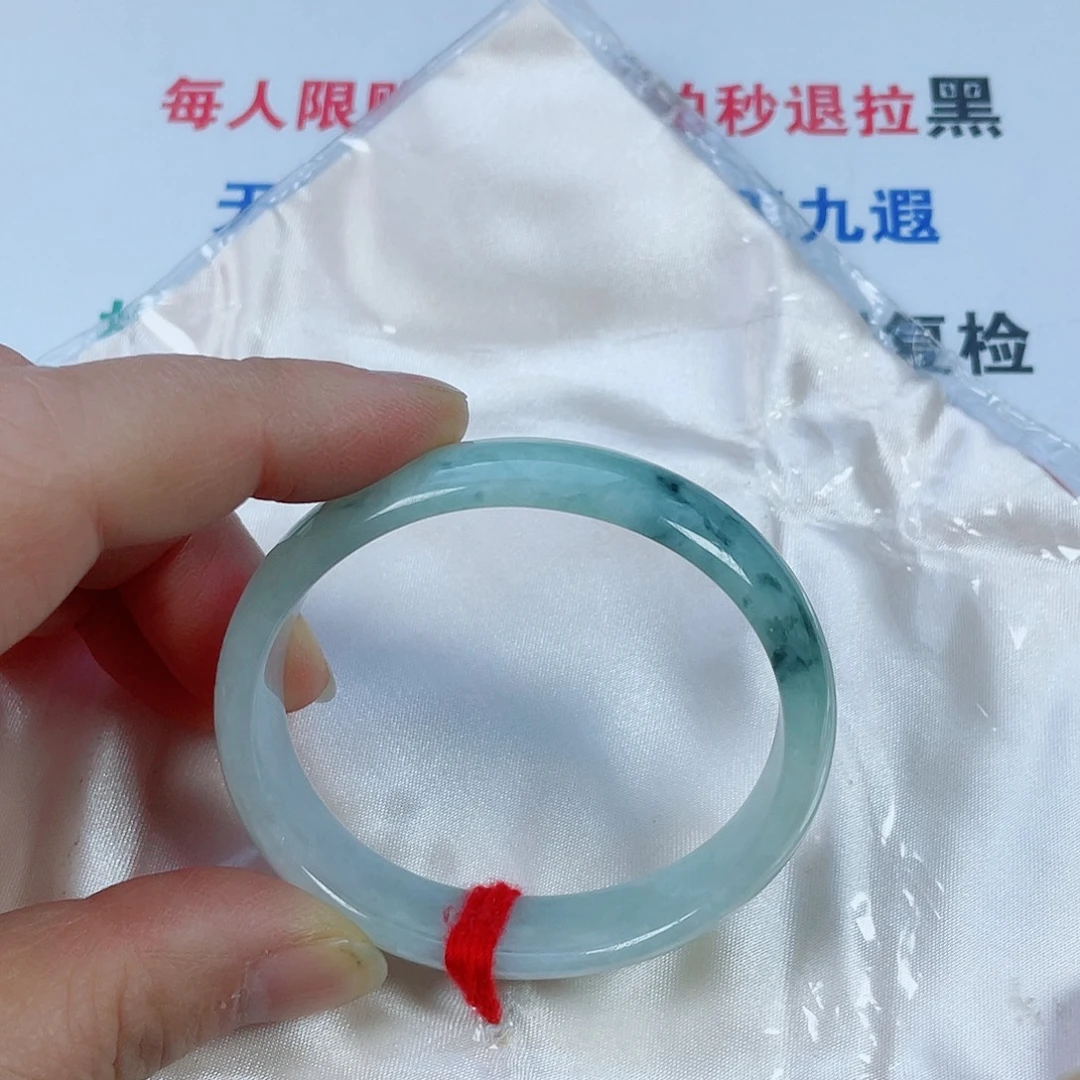 翡翠未镶嵌手镯天然翡翠手镯53.5