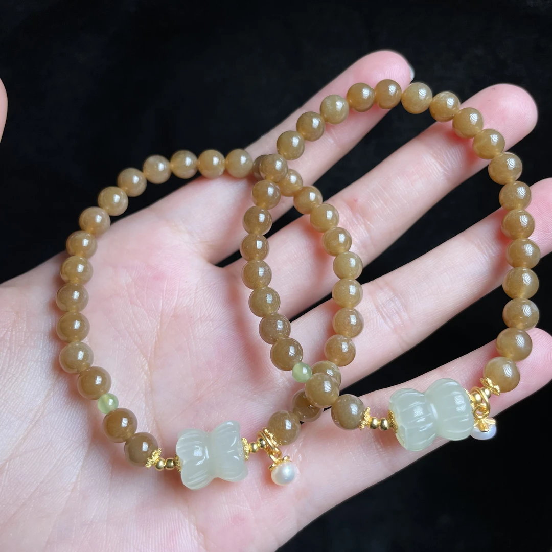 【玉总珠宝】和田玉糖料手串链小众贵气礼物多样性发一CAN821038