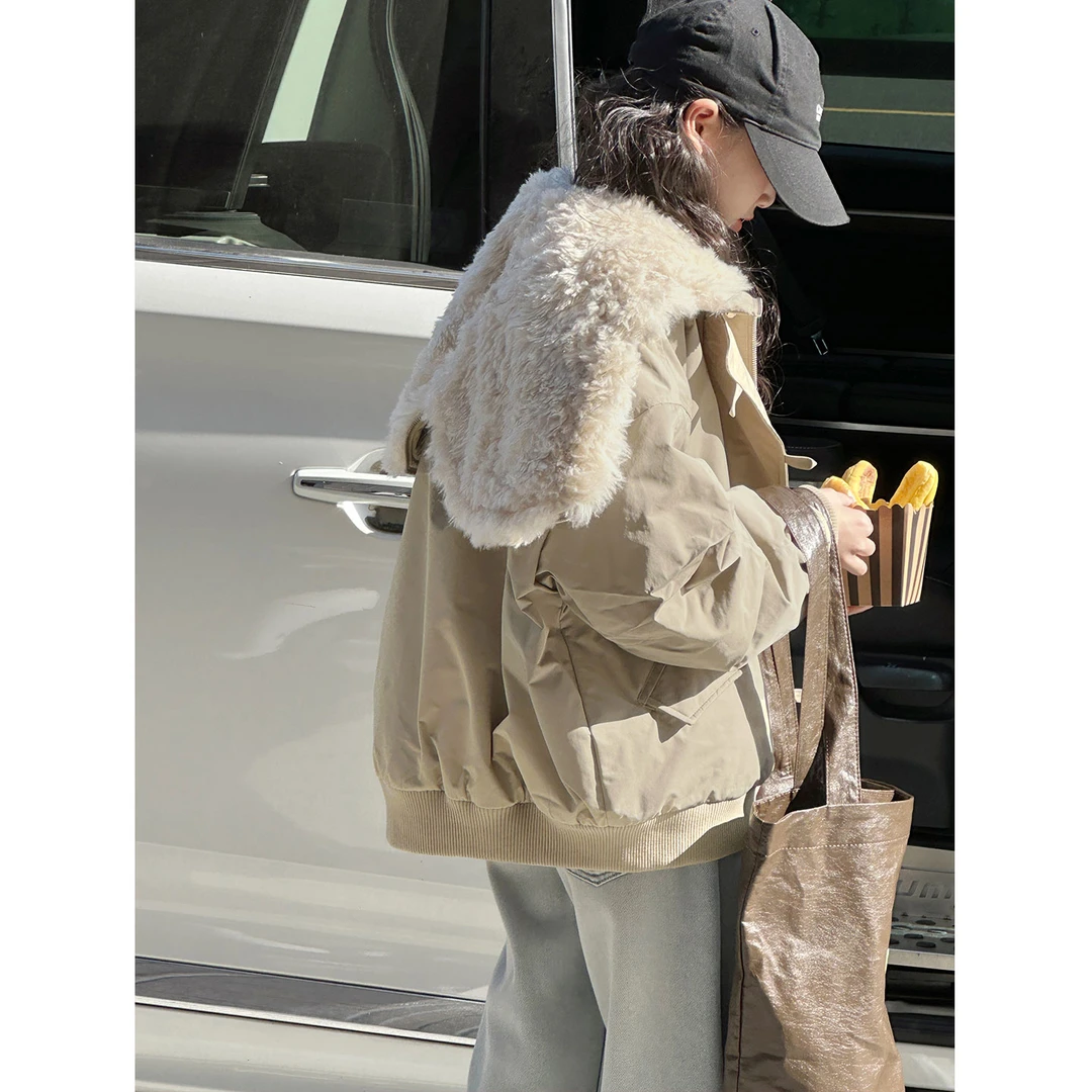 K30311孙小美牛角扣毛领连帽女童棉服袄秋冬装儿童派克加厚外套