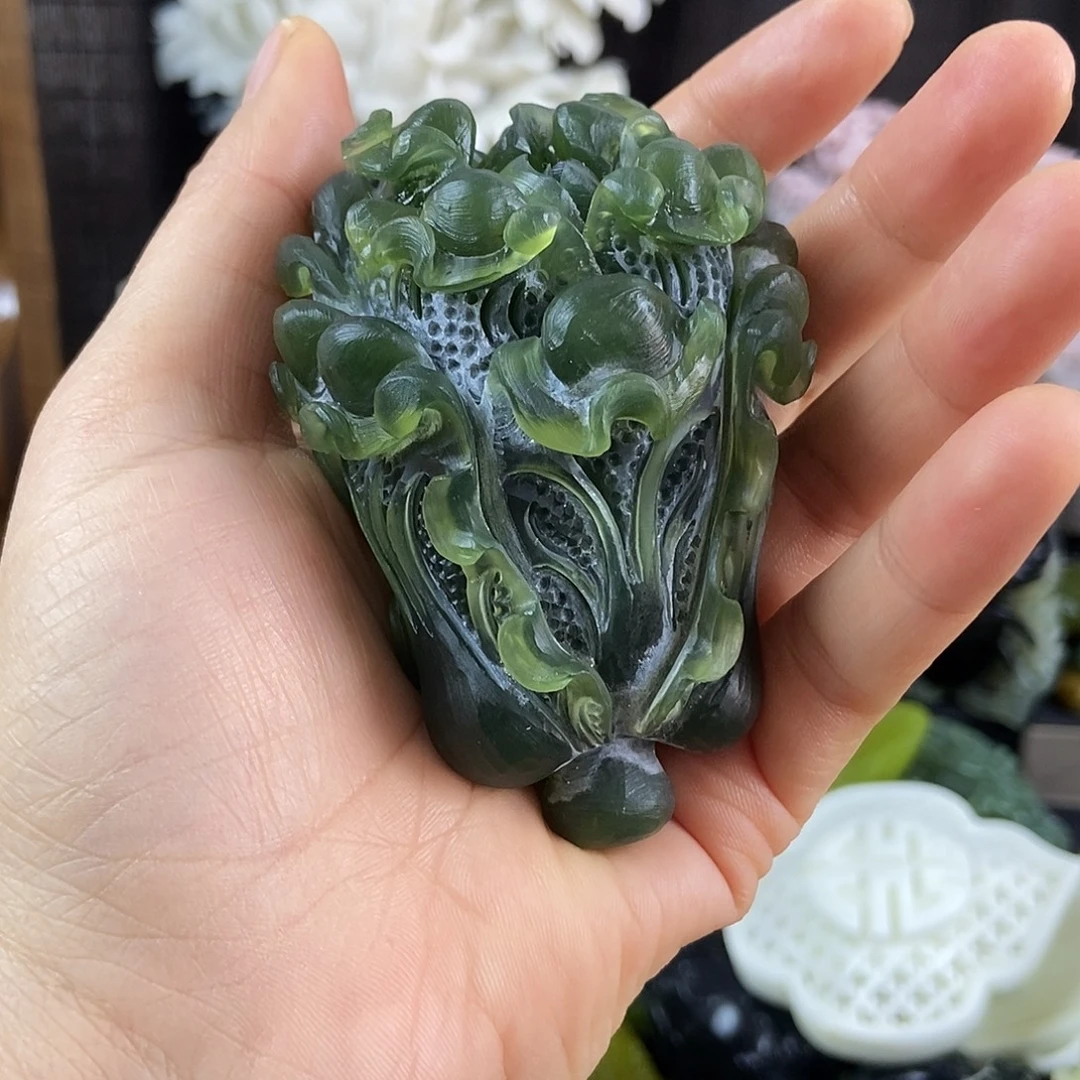 炽***晖蛇纹石玉合金手把