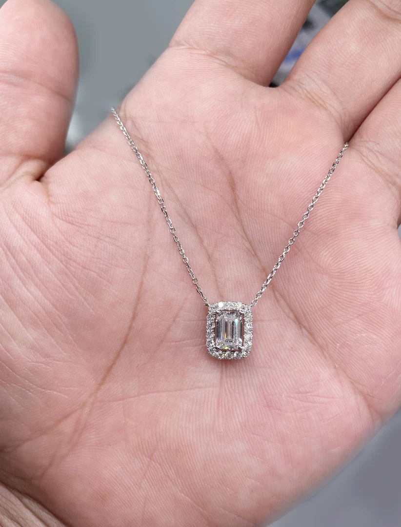 实验室培育钻石祖母切培育钻18K香水瓶气质项链-DD004007