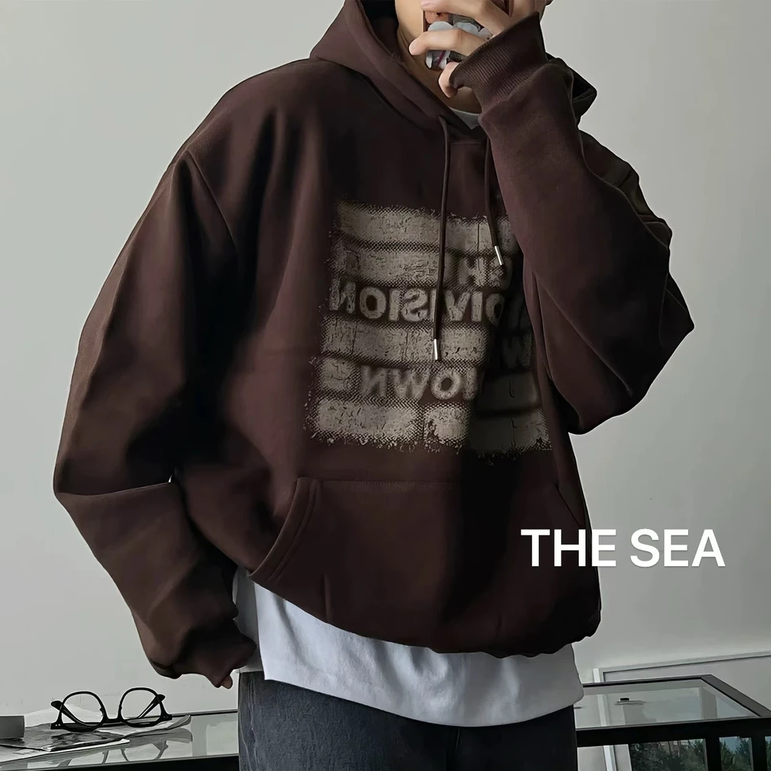 NO退-韩国东大门正品加绒连帽卫衣男女款