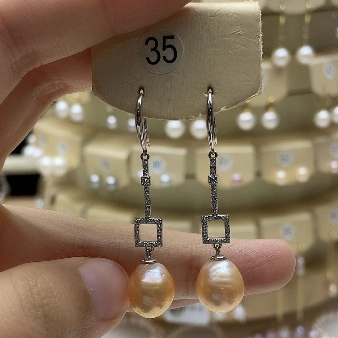 淡水珍珠耳饰未镶嵌特价不退换10-11毫米巴洛克耳钩