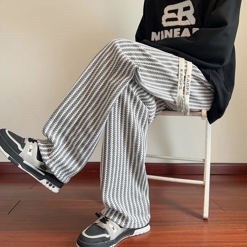 笙巡直筒裤子男春秋大码宽松阔腿长裤卫裤潮流百搭男裤休闲裤男款