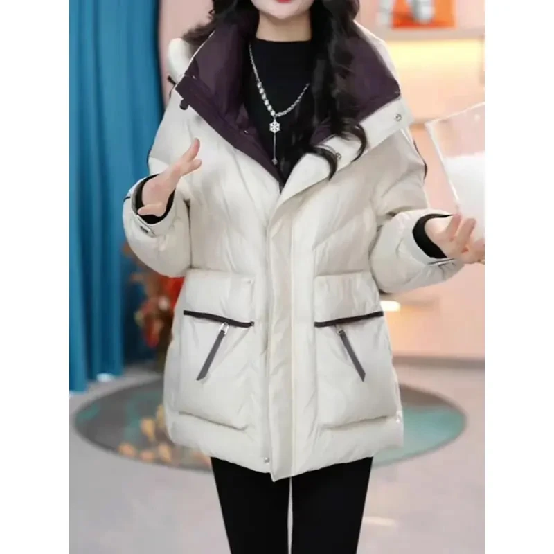 2025新款韩系时尚减龄气质显瘦设计感衣服女显瘦潮流连帽长袖棉服