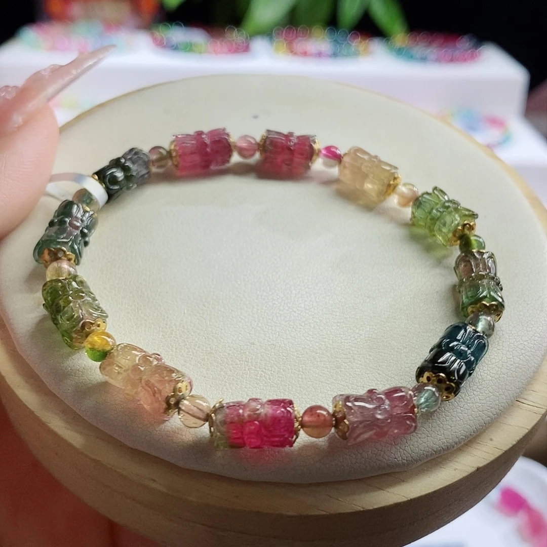 手链未镶嵌碧玺西瓜莲花