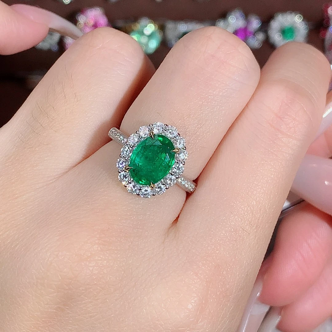 戒指祖母绿18K金镶嵌2.28ct/天然宝石/七天无理由
