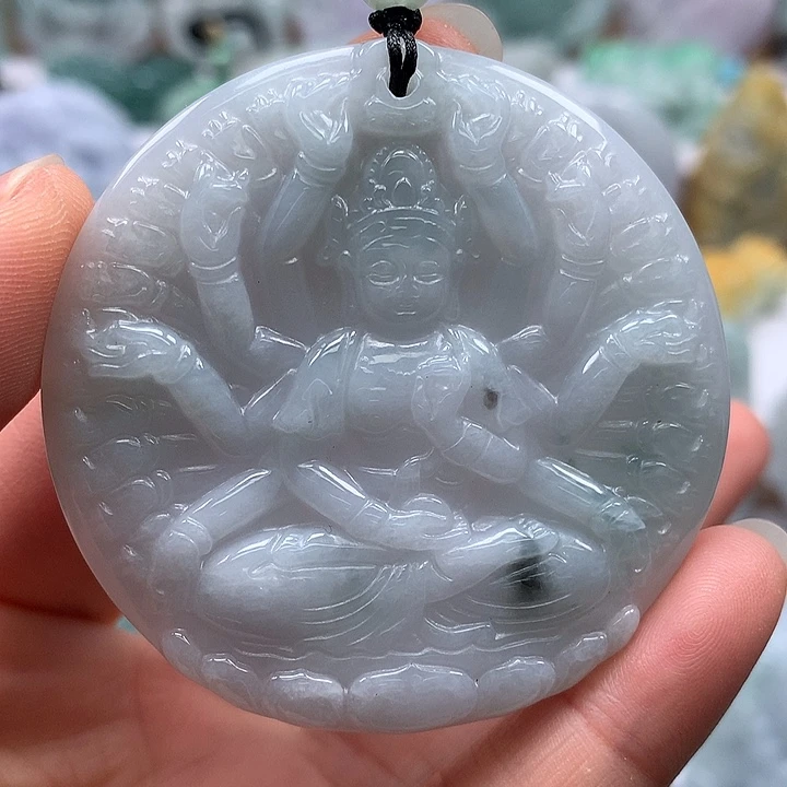 翡翠未镶嵌颈饰千手观音福利