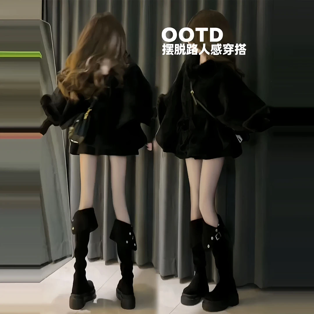 韩版气质立领高档大毛领披肩斗篷女针织开衫裙+百褶半身裙三件套