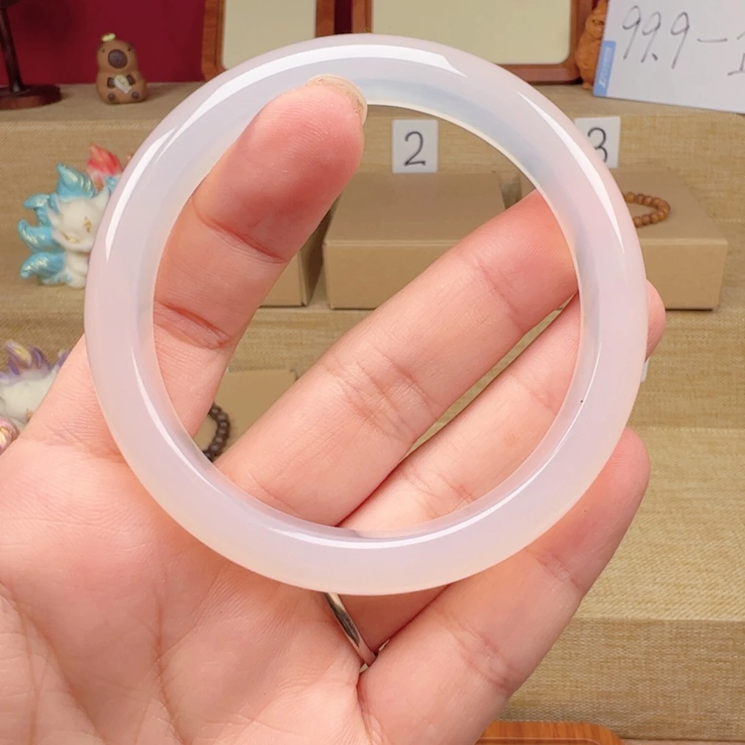 石英石铁合金粉色镯子56圈口