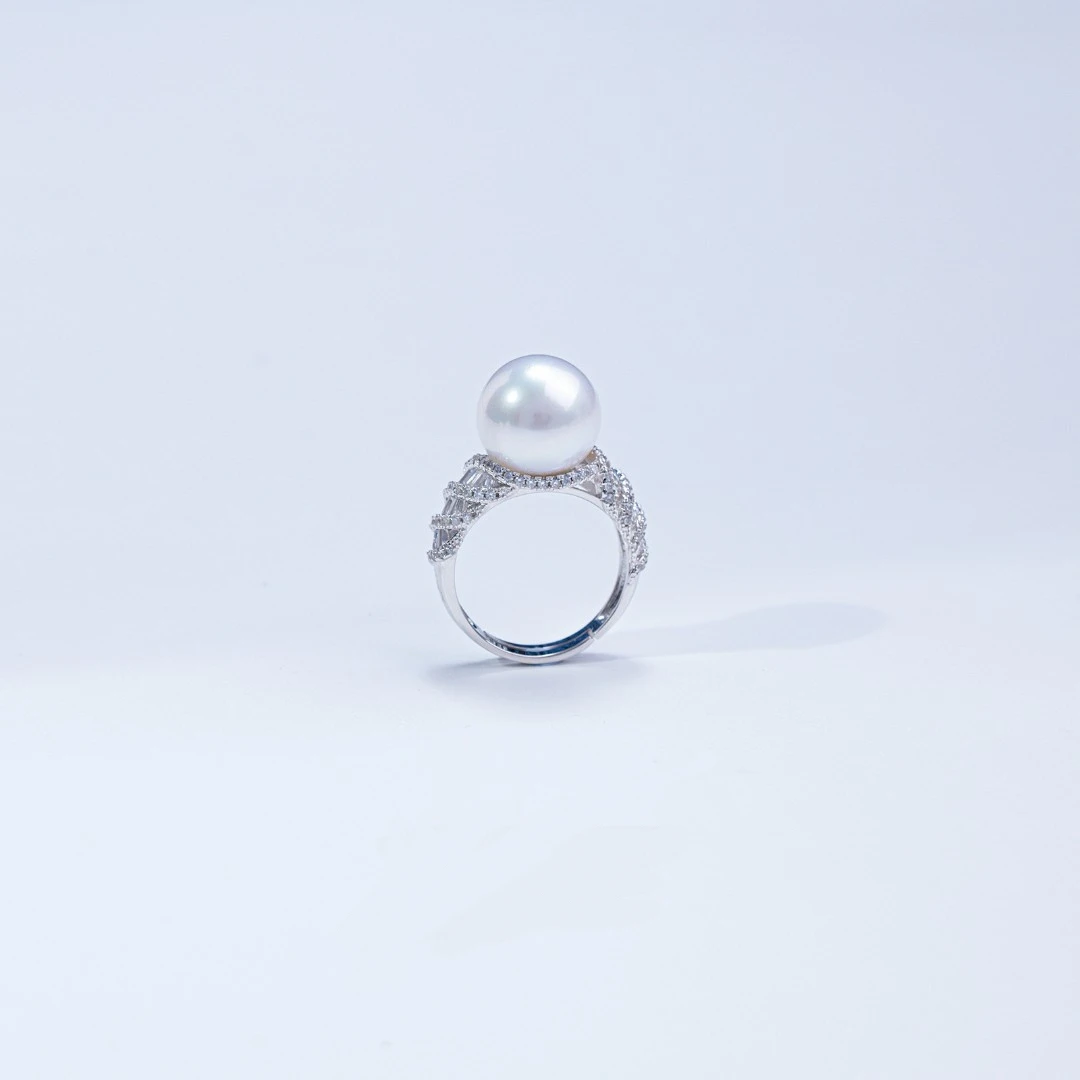 【吟吟甄选】天然淡水珍珠12-13mm龙珠鸽子蛋戒指可调节