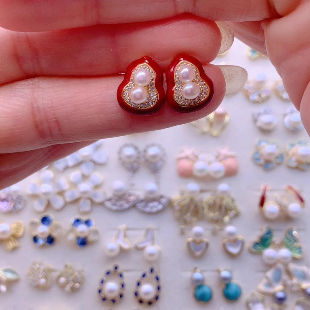 合金耳饰淡水珍珠