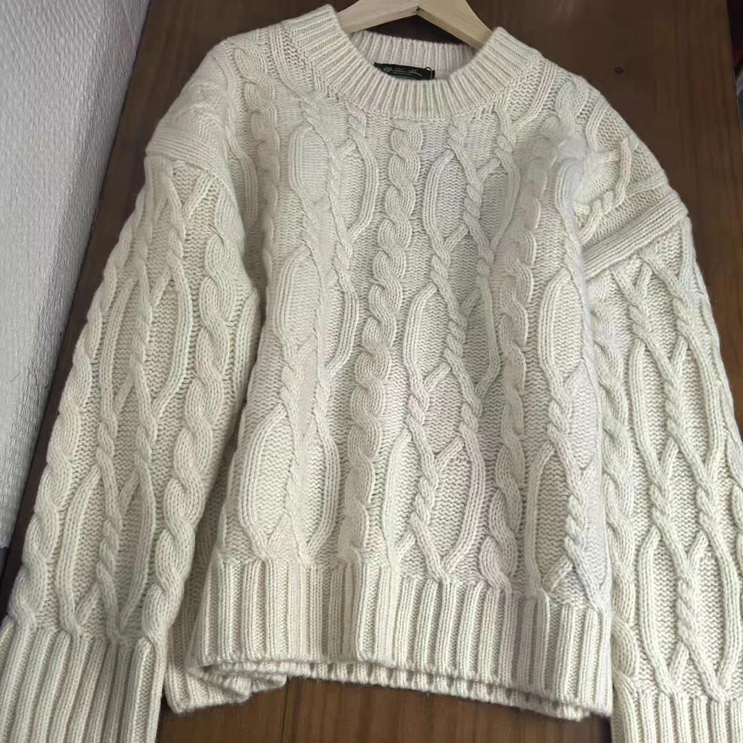 高级感套头麻花毛衣女冬季加厚内搭慵懒风软糯短款针织衫