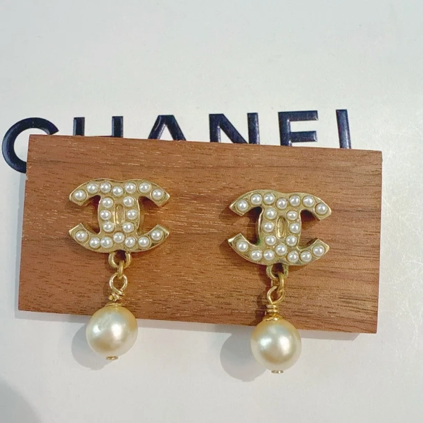 95新 Chanel/香奈儿 Chanel 香奈儿06v双c珍珠耳钉