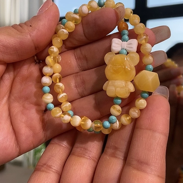 琥珀颈饰未镶嵌蜜蜡手串