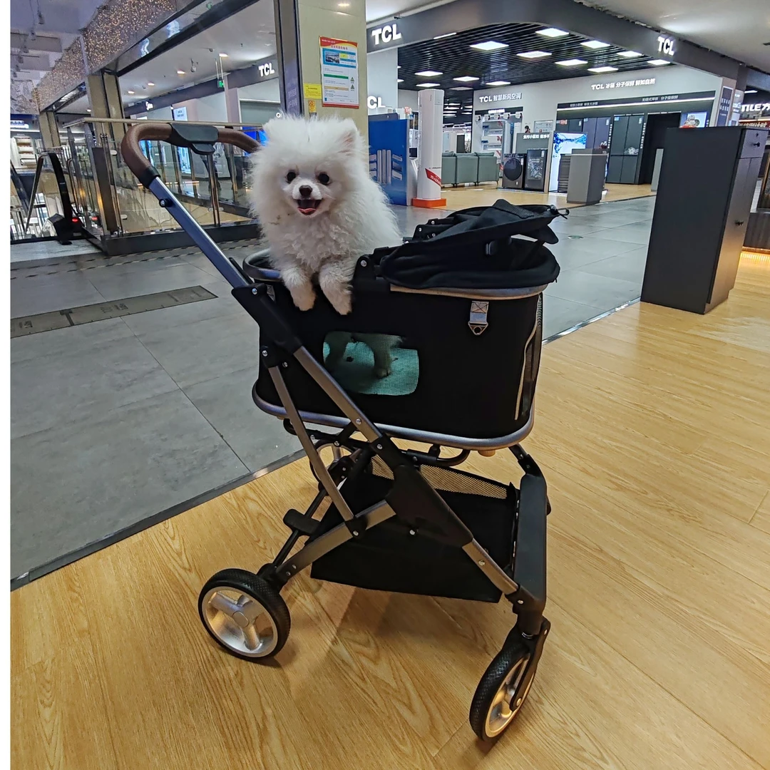 MODOBOY宠物推车铝合金轻便一键折叠猫咪狗狗通用四轮减震推车