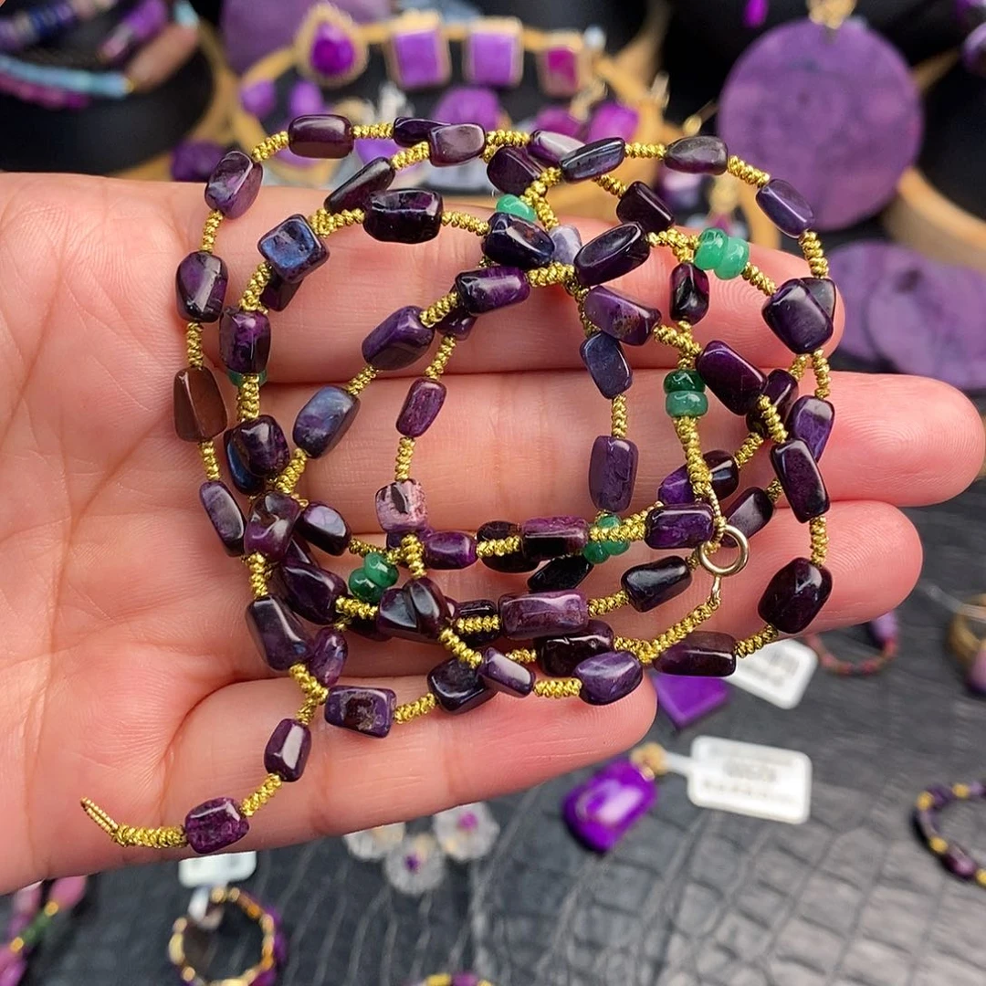 18K金镶嵌苏纪石（舒俱来）腰链心*