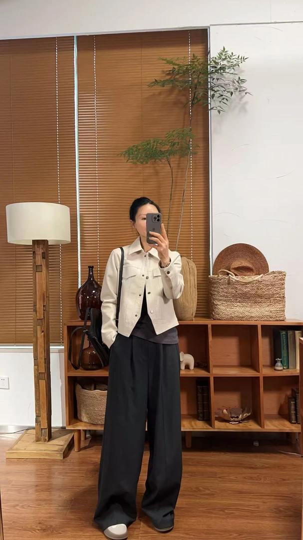 【那尚新品】极简风阔腿个性时尚简约西裤