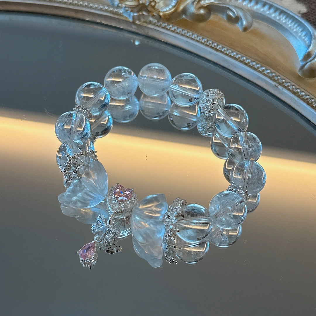 《魔法少女》白阿塞水晶手串1312 颜色微差 多样性发一