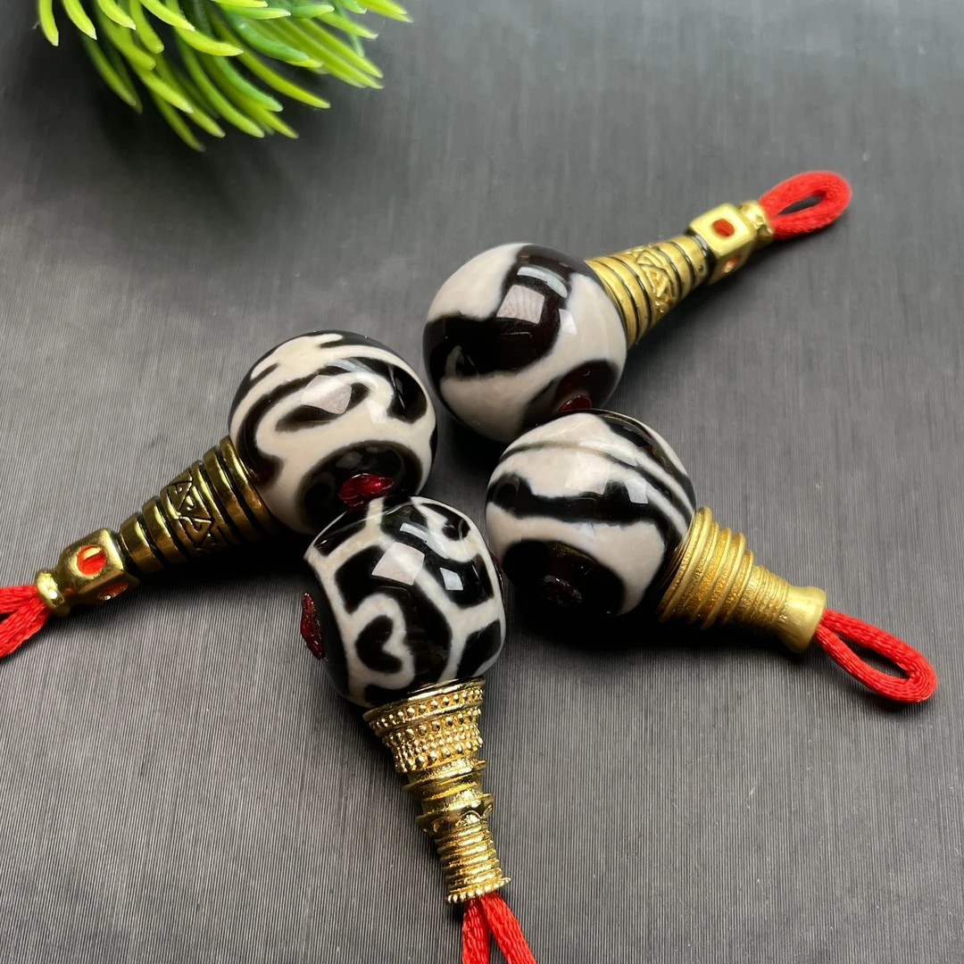 珠改虎牙，财神，双虎牙，保平图腾三通尺寸12mm可配9以下108串